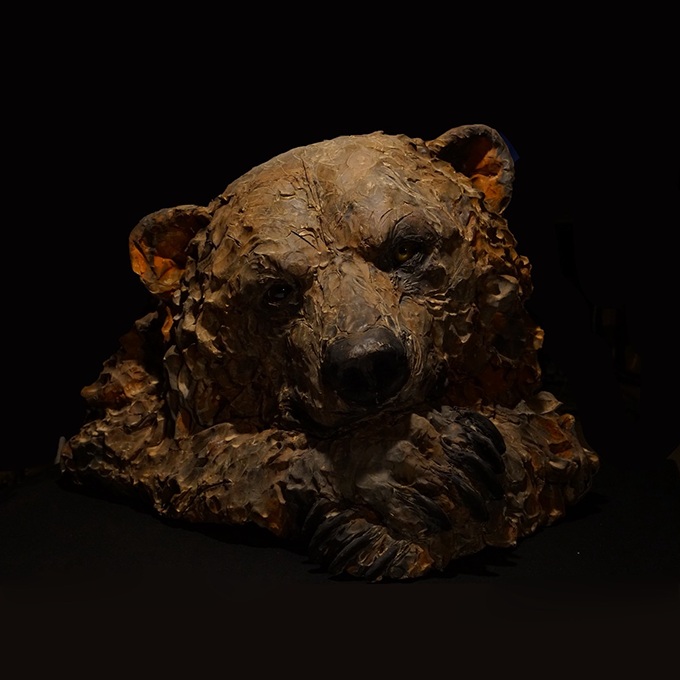 「指の記憶 -ヒグマ-」縦12×横14×高さ15cm