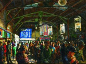 木村荘八 《新宿駅》 1935年 油彩／カンヴァス 97.5×130.5cm 個人蔵