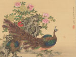 牡丹孔雀図　岡本秋暉