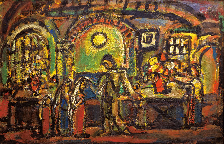 ジョルジュ・ルオー《キリストとの親しき集い》1952年　油彩／紙（板で裏打ち）パナソニック汐留美術館