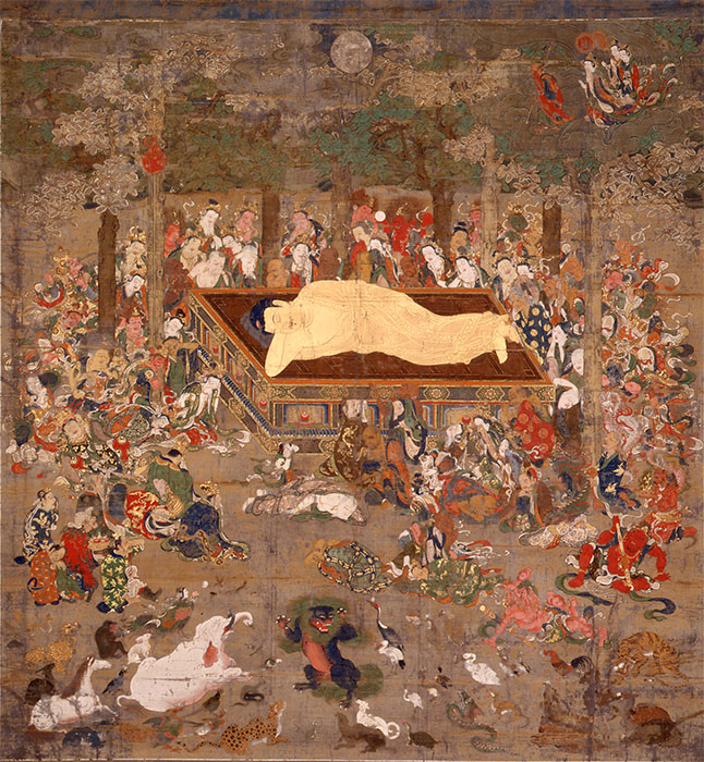 重要文化財　仏涅槃図　鎌倉～南北朝時代・14世紀　長寳寺所蔵