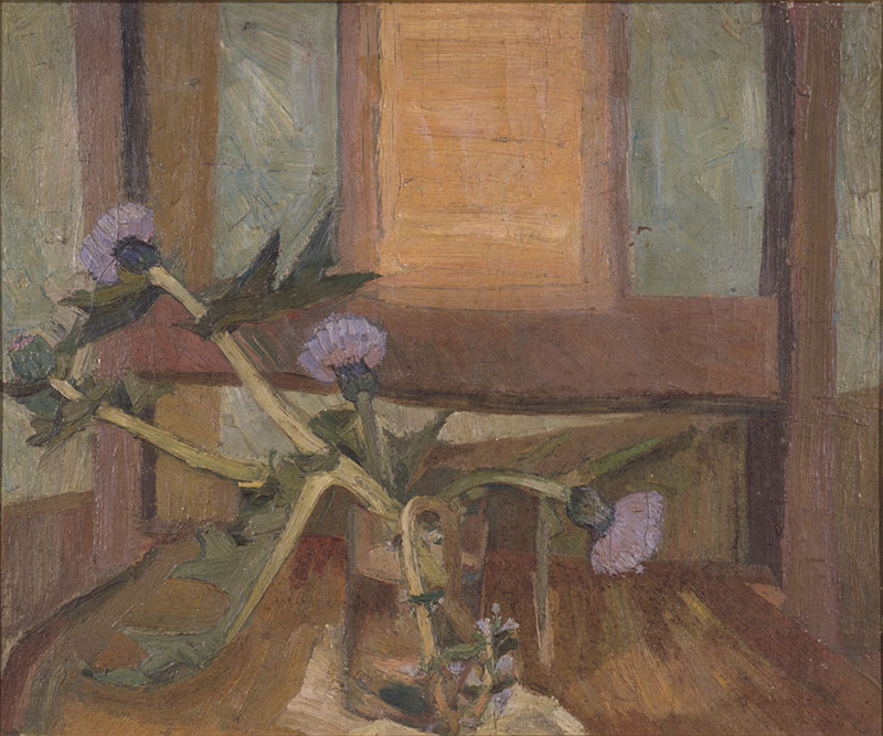 川上涼花《あざみ》1914年｜油彩、カンヴァス｜神奈川県立近代美術館寄託 photo: sekiphotos