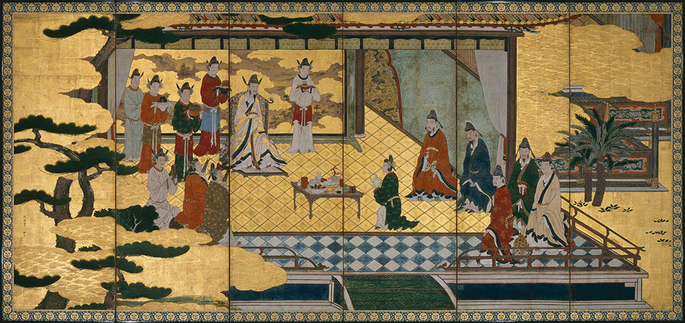 伝 狩野永徳「帝鑑図屏風」（左）桃山時代（16世紀）個人蔵