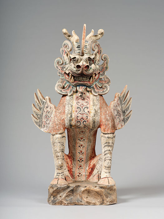 加彩魌頭（獅子面）唐時代（7～8世紀）静嘉堂蔵　通期展示