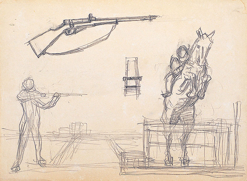 古賀春江《〈現実線を切る主智的表情〉のためのスケッチ》1931年　石橋財団アーティゾン美術館蔵