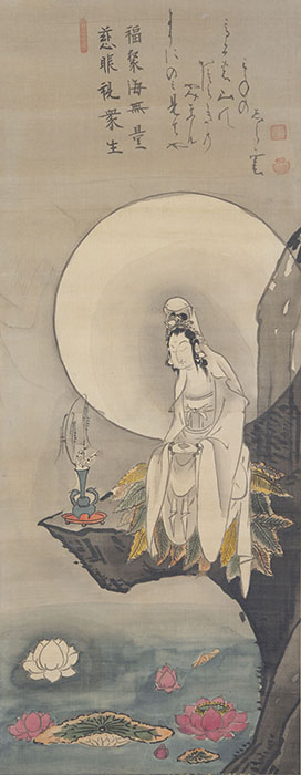 《蓮池観音図》 白隠慧鶴　宝暦元年(1751)頃　個人蔵