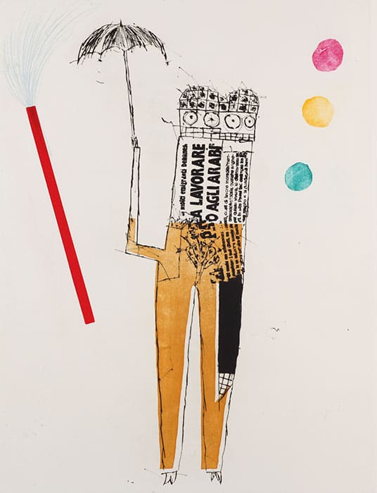 《コーモリ傘をもつ男》1984年　作家蔵