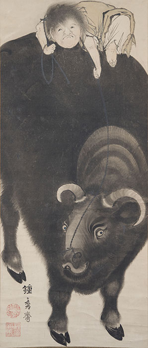 《牧童図》 森周峰　江戸時代・18～19世紀　個人蔵