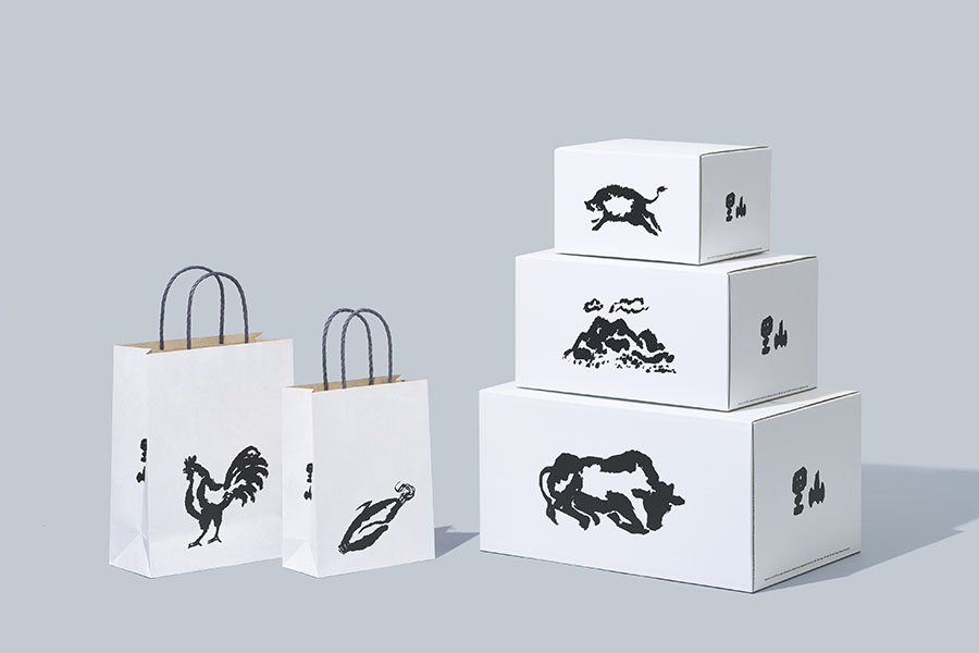 さかうえ　「里山」のパッケージデザイン、ロゴタイプ