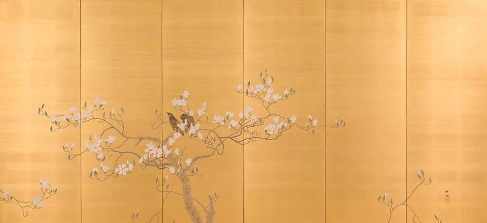 尾竹竹坡《九冠鳥》（右隻）　明治45年（1912）　泉屋博古館東京