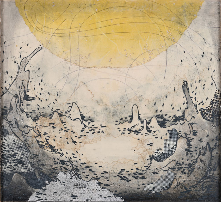 ［第49回優秀賞］圡屋朱織《気化》2024年 メディウム剥がし刷り 愛知県立芸術大学