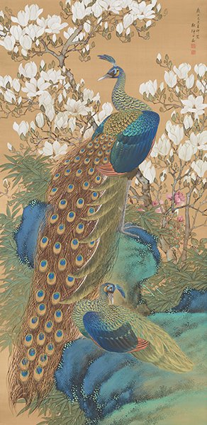 木蓮孔雀図 山田秋坪