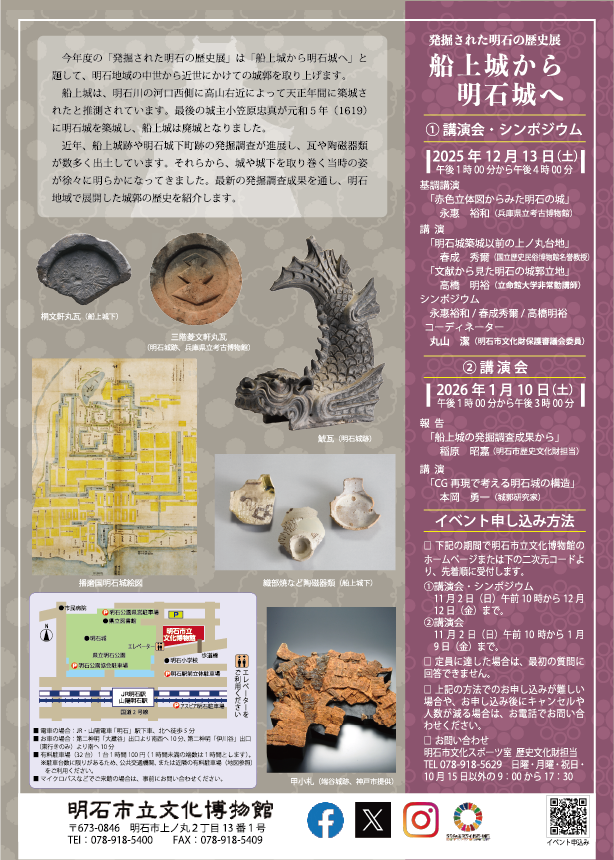 「発掘された明石の歴史展ー船上城から明石城へ－」明石市立文化博物館