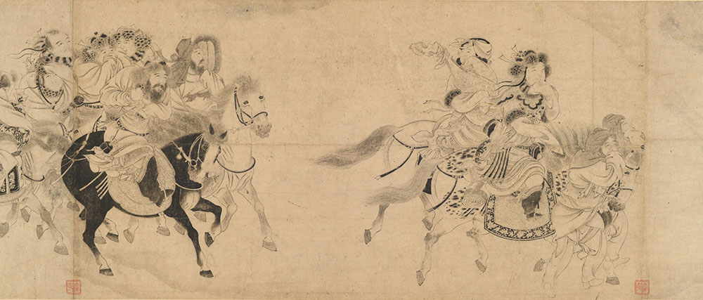 重要文化財　明妃出塞図（部分）　宮素然 筆　中国・金時代・12世紀初　大阪市立美術館所蔵　阿部コレクション