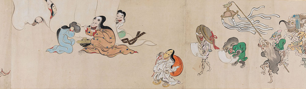 百鬼夜行絵巻（部分）　原在中 筆　紙本着色　江戸時代・18～19世紀　大阪市立美術館所蔵　望月信成氏寄贈