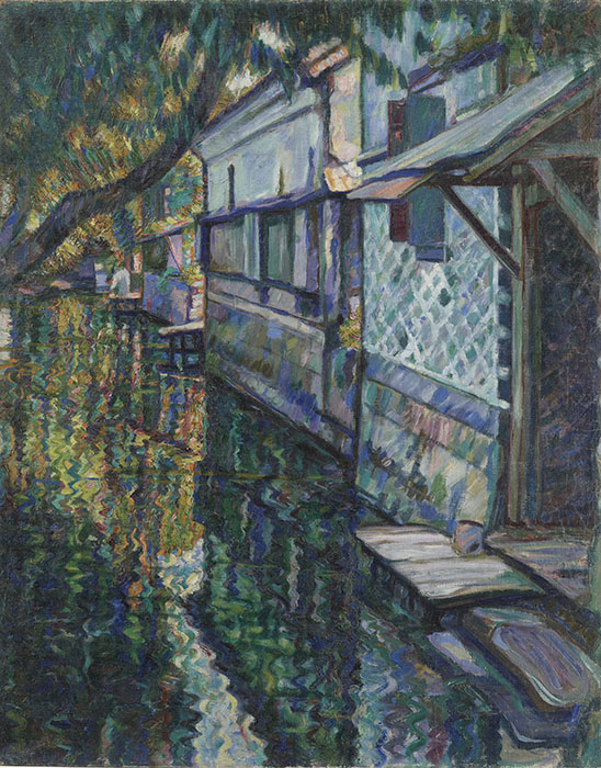 松田諦晶《柳河町裏》1914年　個人蔵