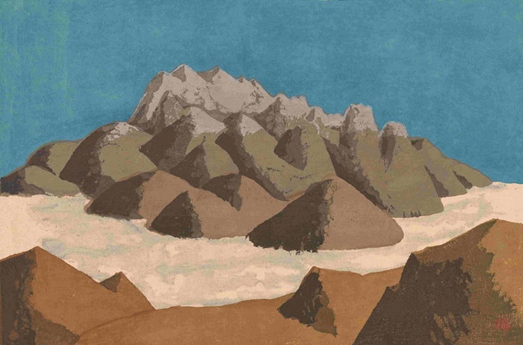 畦地梅太郎《瓶ヶ森（イヨ）》『二六〇〇年度版　山』より　1940（昭和15）年　当館蔵