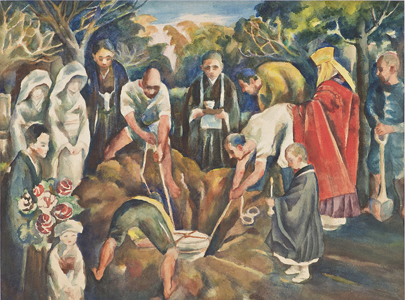 古賀春江《埋葬》1922年　福岡県立美術館蔵