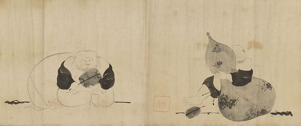 《布袋各様図巻》(部分)松花堂昭乗　江戸時代・17世紀　大倉集古館蔵【巻替えあり】