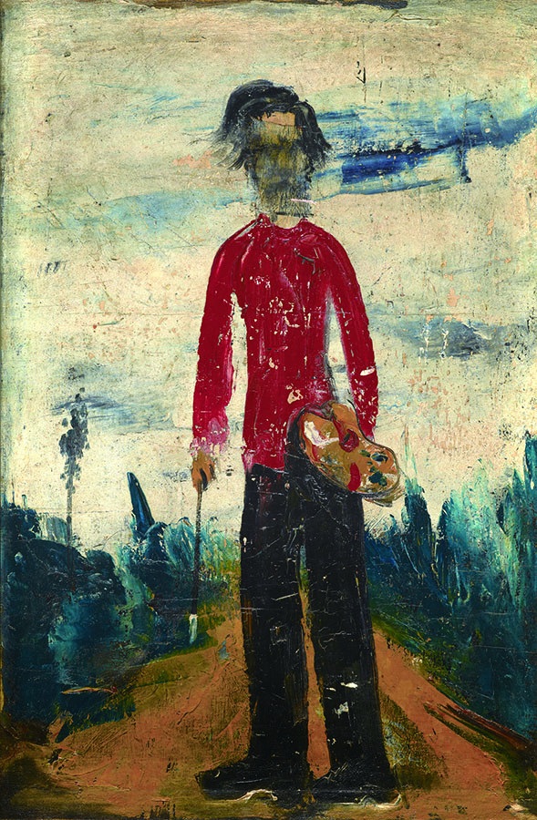 佐伯祐三 《立てる自画像》 1924年 油彩／カンヴァス 80.5×54.8cm 大阪中之島美術館