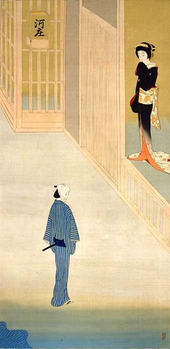 【通期展示】《河庄》昭和10(1935)年頃　絹本着色　福富太郎コレクション資料室蔵