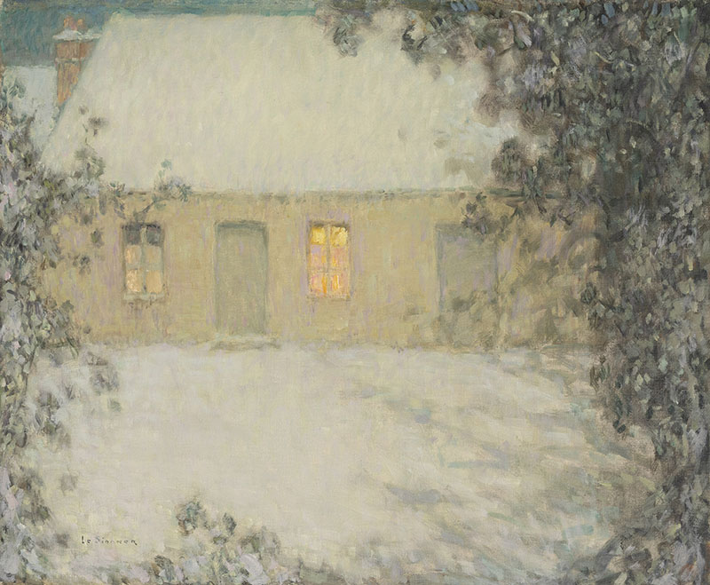 アンリ・ル・シダネル《一軒家、雪》1936年　油彩/カンヴァス　ヤマザキマザック美術館