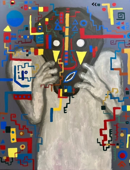 長田真作《影と仮面、その時》 2025年