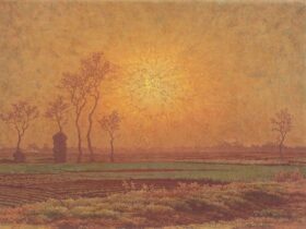 髙島野十郎《田園太陽》 昭和31(1956)年　個人蔵