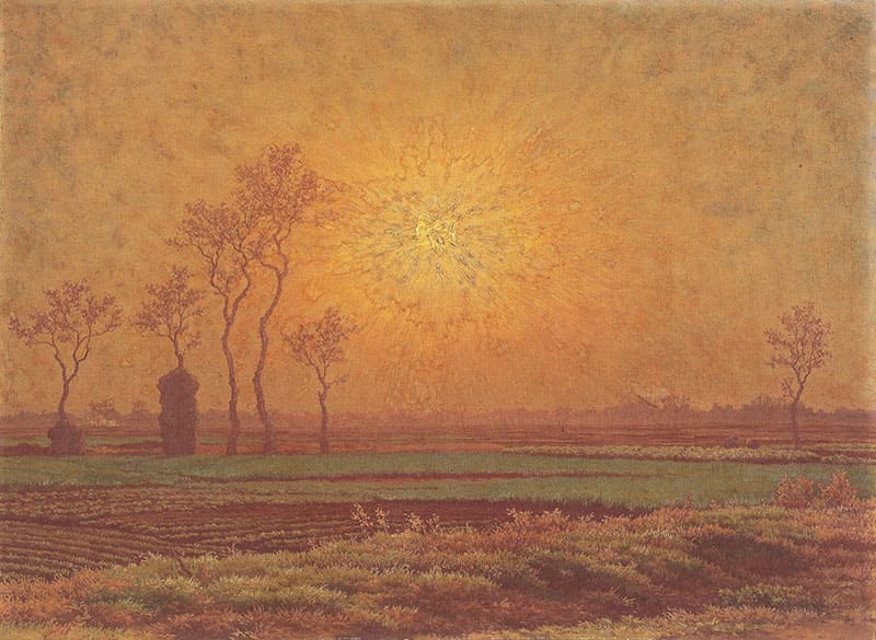 髙島野十郎《田園太陽》 昭和31(1956)年 個人蔵