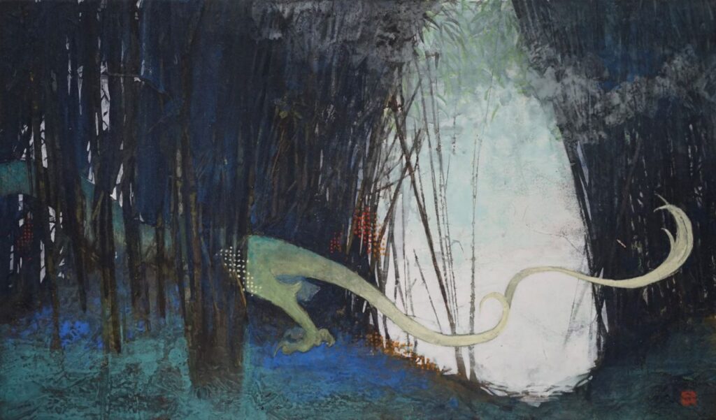 李 姝霖

「竹隠し」

6号

麻紙・岩絵具・箔・墨