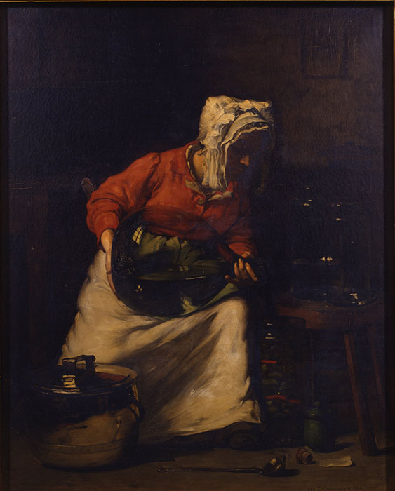 鹿子木孟郎《厨女図模写 (原画ジョセフ・バイユ)》1901-03年頃(明治34-36) 泉屋博古館東京