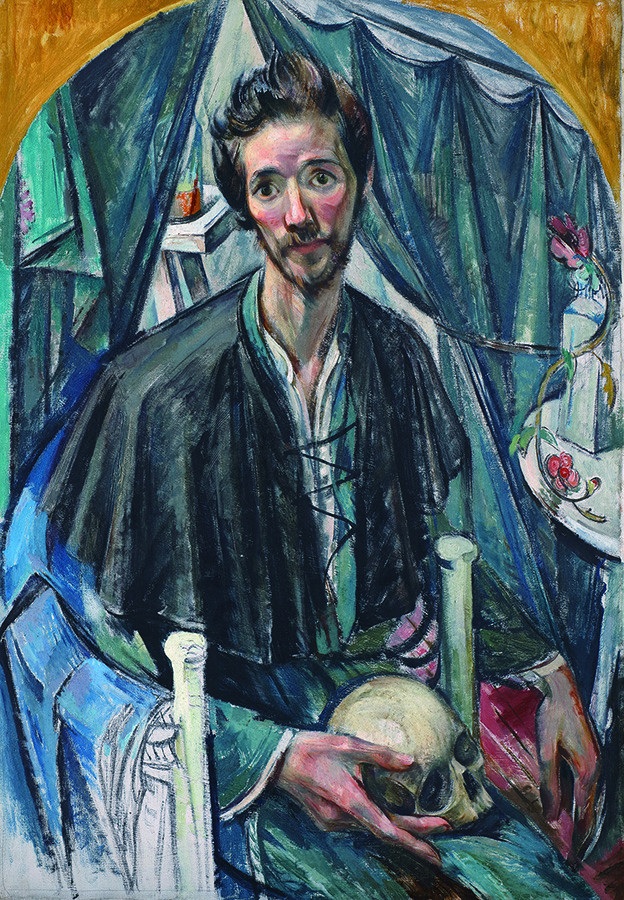 中村彝 《頭蓋骨を持てる自画像》 1923年 油彩／カンヴァス 101.0×71.0cm 公益財団法人大原芸術財団　大原美術館