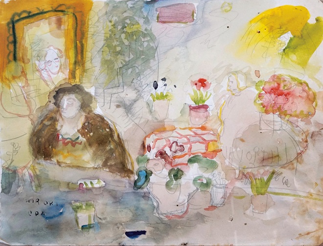 花屋　　水彩　　23.4x24.3cm