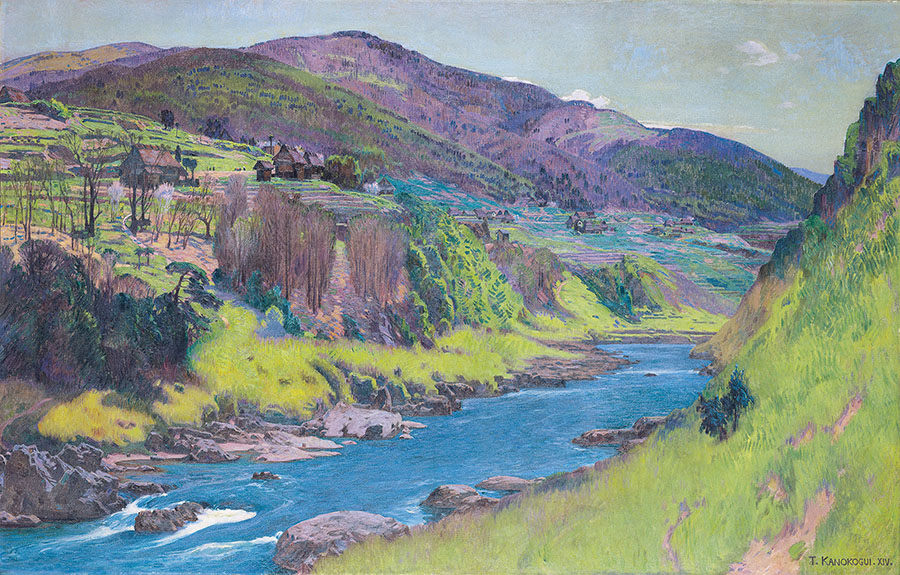 鹿子木孟郞《山村風景》1914年(大正3)岡山県立美術館