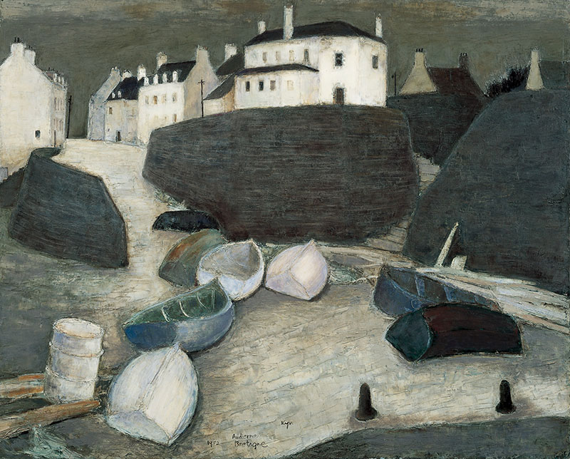 相原求一朗《白い建物と舟》1972年　油彩/カンヴァス　川越市立美術館