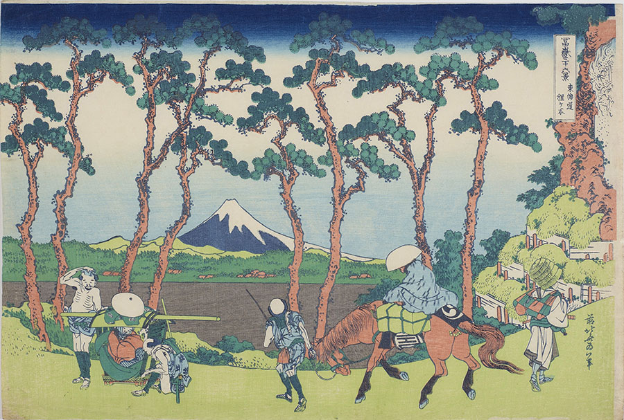 葛飾北斎「冨嶽三十六景　東海道程ヶ谷」、1830–33（天保1–4）年頃、横大判錦絵、国立西洋美術館（井内コレクションより寄託）