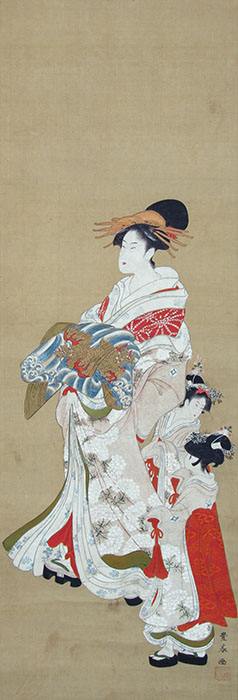 歌川豊春《遊女と禿図》中外産業株式会社原安三郎コレクション