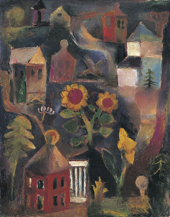 古賀春江《山ノ手風景》1928年　個人蔵