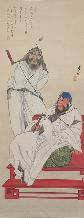 《関羽と周倉図》 張月樵　江戸時代・18～19世紀　個人蔵