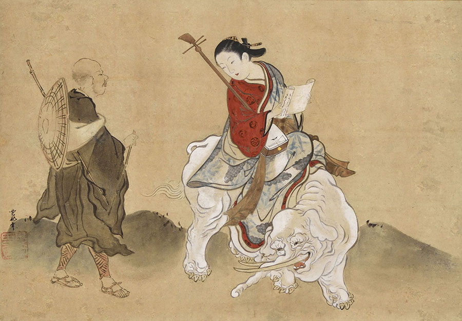 《見立普賢菩薩図》 山崎女龍(龍女)　江戸時代・18世紀　大倉集古館蔵