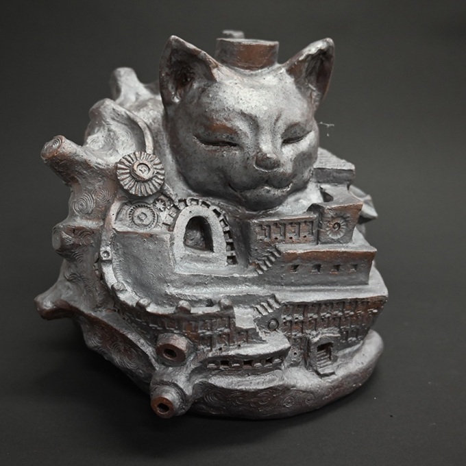 安部正兼「寝篭る」W22×D22×H18cm