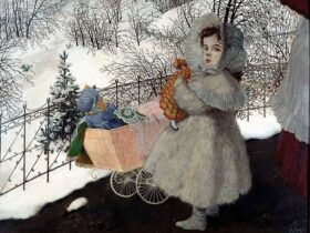 《人形の乳母車と少女》1905年以前　新ビール美術館