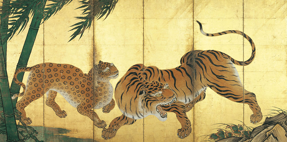 重要文化財　狩野山楽 「龍虎図屏風」（左隻） 桃山時代（17世紀） 妙心寺