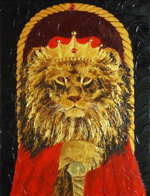 YuDai「愛を持った王」
F6号
アクリル、キャンバス、ペインティングナイフ、ラインストーン