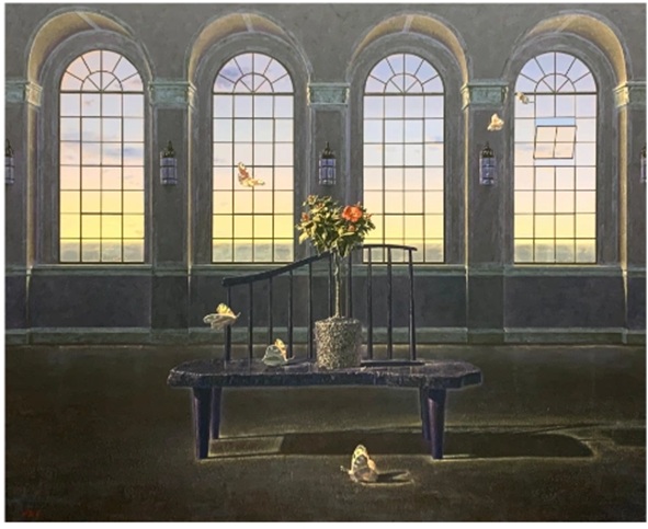 井澤幸三「Bench」（縦130.3×横162.0cm）