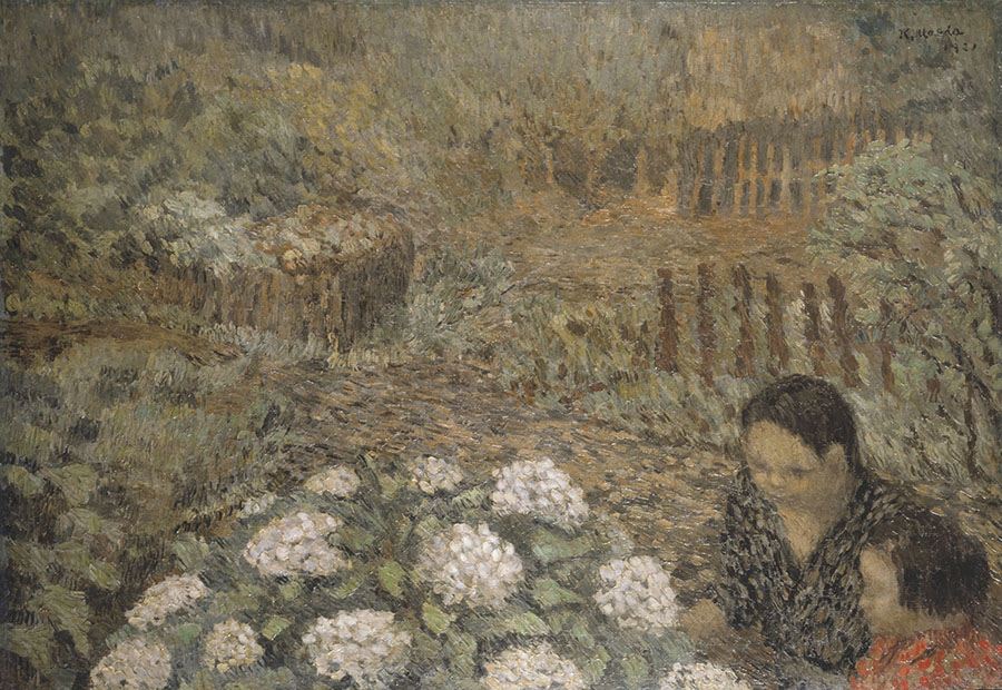 前田寛治《花と子供等》1921年 鳥取県立美術館