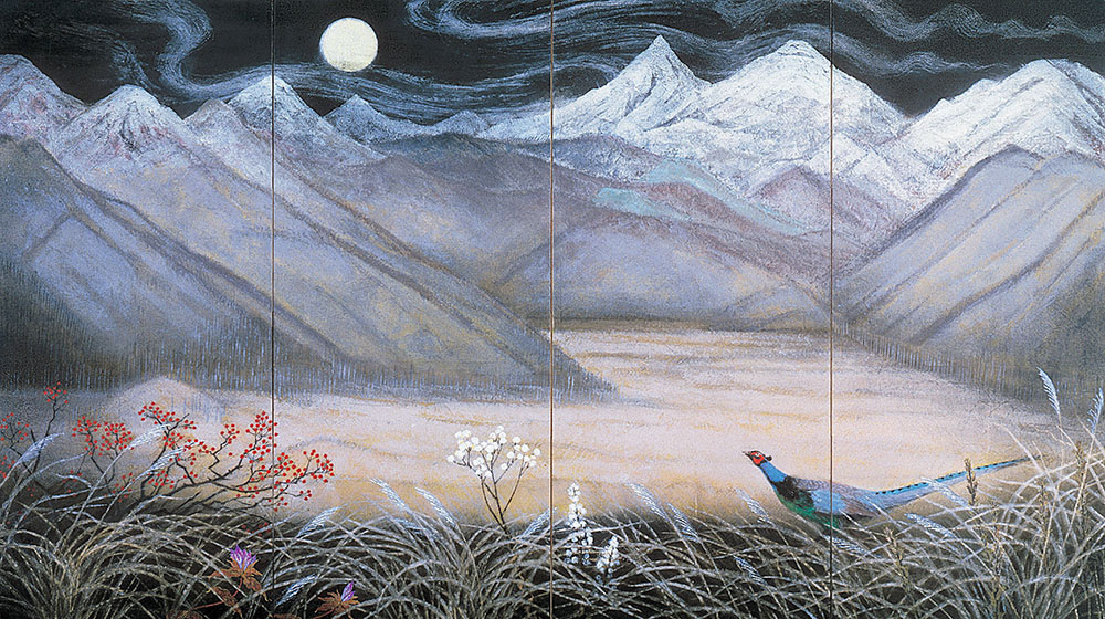 山本丘人《鳥と風月》