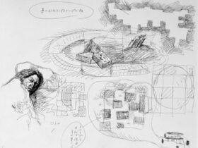 荒川修作《養老天命反転地》のためのドローイング 1992-94年頃、ペン・紙、35.7×43.2cm、岐阜県美術館蔵© 2025 Reversible Destiny Foundation. Reproduced with permission of the Reversible Destiny Foundation．