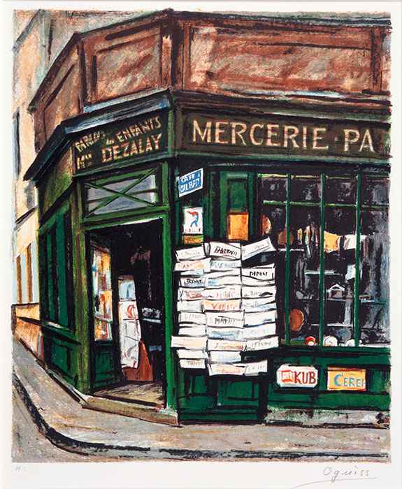 《雑貨店》リトグラフ・紙 1986年　稲沢市荻須記念美術館蔵
©LES AMIS D’OGUISS 2025