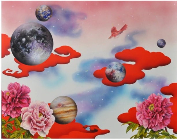 大西高志「偶然の中の必然」 (縦72.7×横91cm)